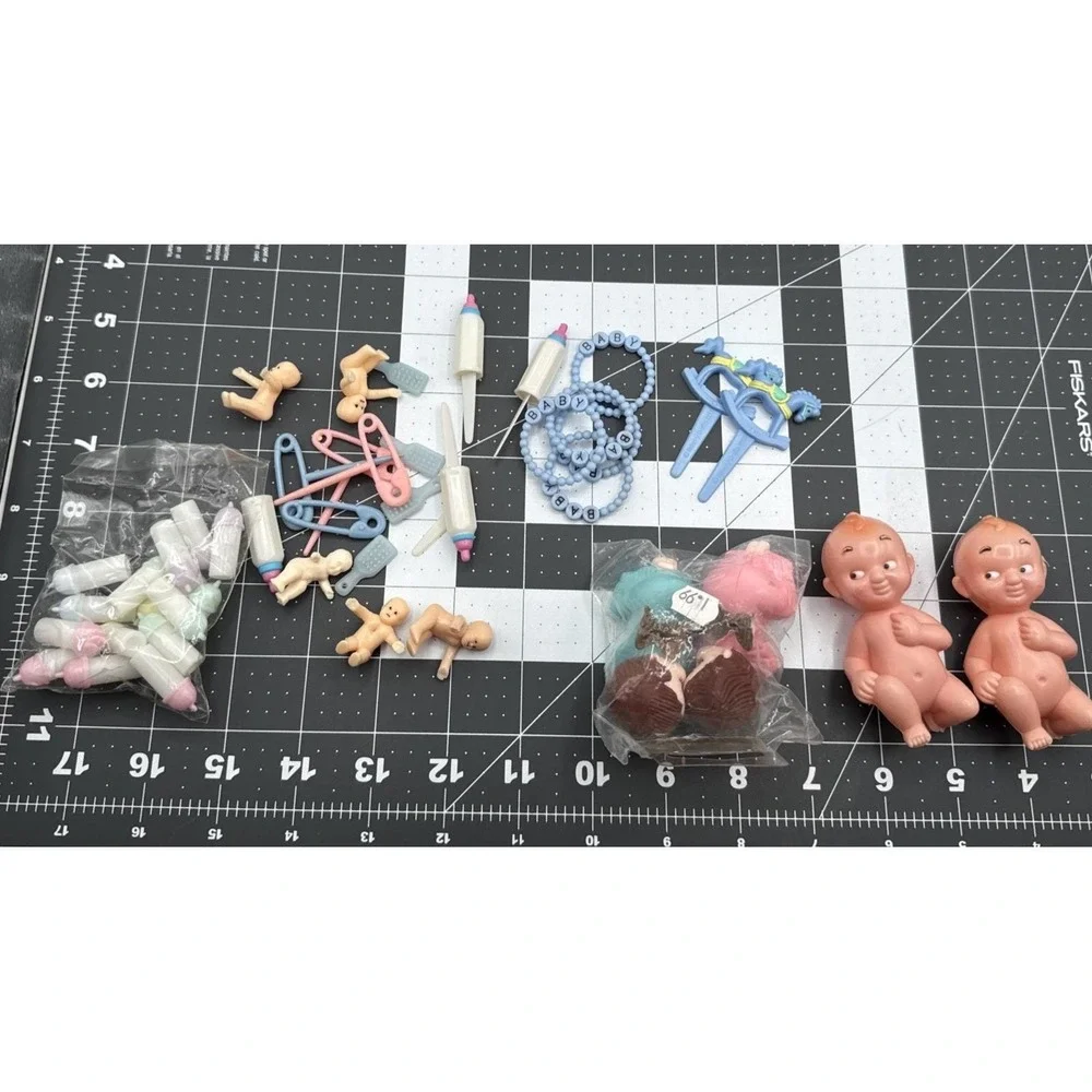 Vintage Large Lot Baby Shower Cake‎ Cupcake Toppers 40 Pieces Party Favors